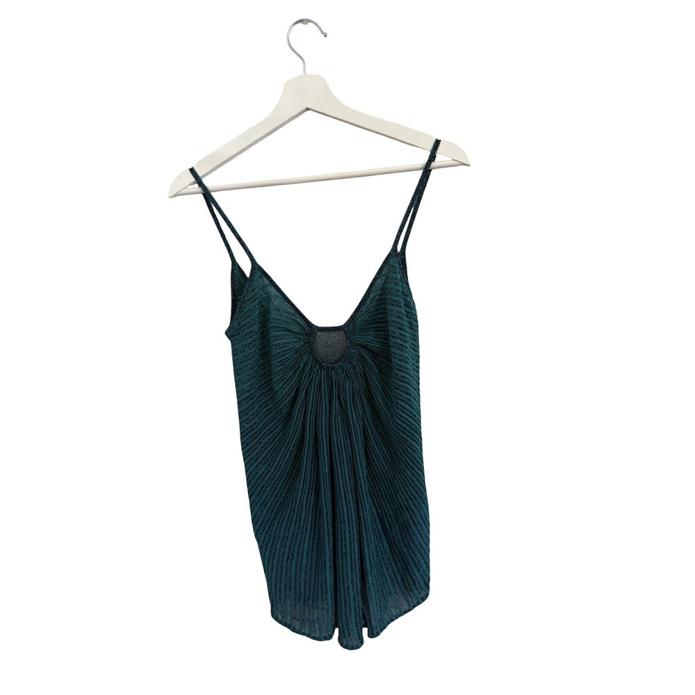 Armani Exchange Women's Tank Top teal sparkle glitter sleeveless y2k sz small